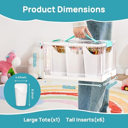 Vtopmart 24 QT Clear Plastic Craft Organizer with Detachable Inserts,1 Pack - Image 2