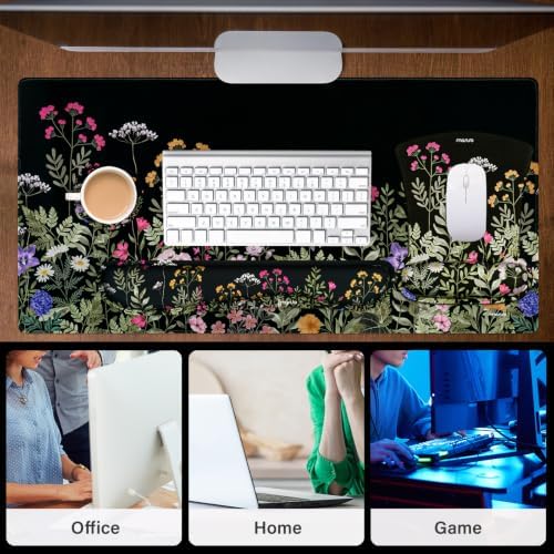 MOSISO Large Gaming Mouse Pad&Keyboard Wrist Rest Set, Black - Image 6