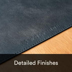 Premium Distressed Faux Vegan Leather Desk Mat | Multifunctional Desk Pad for Home Office | (Black/Grey, 12" x 27.5") - Image 2