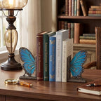 Epakh 2 Pcs Blue Butterfly Book Ends Decorative Bookends - Image 4