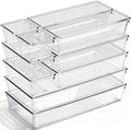 10 Pack Clear Drawer Organizer, 5 Sizes, Non-Slip Storage Trays by CHOWAY