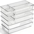 10 Pack Clear Drawer Organizer, 5 Sizes, Non-Slip Storage Trays by CHOWAY