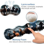4 in 1 Ergonomic Memory Foam Mouse Pad Wrist Rest Set, Large XXL Gaming Desk Pad + Keyboard Wrist Rest + Mouse Wrist Cushion + Coaster for Home Office Study Gaming, Running Horses - Image 6