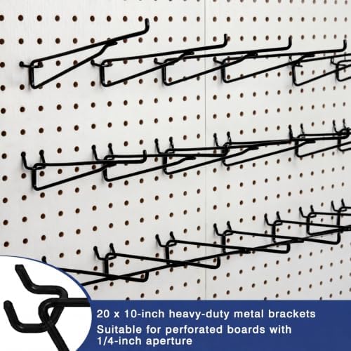Shimeyao 20 Pcs 10 inch Pegboard Shelf Brackets, Black - Image 5