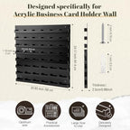 Geelin 1 Pcs Acrylic Business Card Holder Wall Mount Black Business Card Display Holder with Hanging Hardware Vertical Sticker Display Rack Organizing Stand for Office Home (48 Pockets) - Image 2
