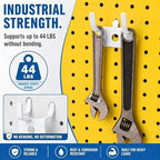 Tandefio 100 Pcs Pegboard Hooks, Picture Hangers for 1/8 & 1/4 in, White - Image 2