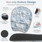 4 in 1 Large Mouse Pad, Keyboard Wrist Rest Set, Ergonomic Mouse Pad with Wrist Support, Desk Mat with Stitched Edges Extended Desk Pad Waterproof Desk Mat for Home Office Game I Cute Rabbit Baby Blue - Image 4