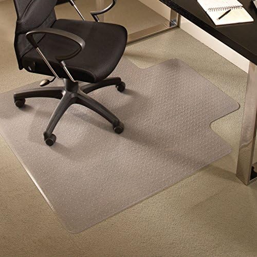 Chair Mats for Medium Pile Carpet, 36" x 48" Rectangle with Lip, Clear Vinyl Crystal Edge by ESRobbins
