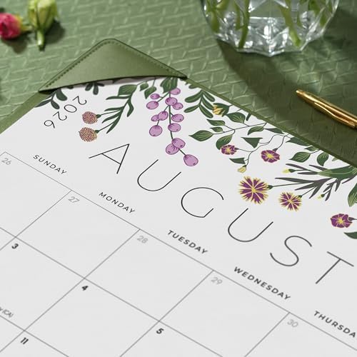 Desk Calendar 2026 with Desktop Mat, Cabbrix Large Desk Pad Calendar 21 x 17 Inch with Planner Template Stencil Set Cover 18 Months Runs From July 2026 to December 2027, Floral Design Calendar 2026 for Home School and Office - Image 4