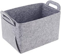 Minoisome Storage Basket Felt Storage Bin Collapsible& Convenient Box Organizer with Carry Handles for Office Bedroom Closet Babies Nursery Toys Laundry (Light grey, 15.7inch（L）×11inch（W）×10inch（H）) by Unknown