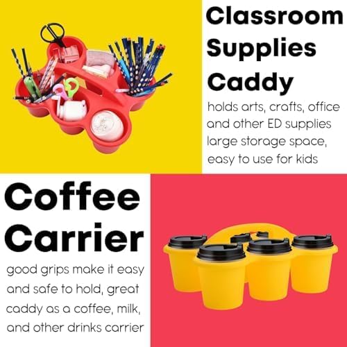 4 Pack Classroom Caddy Organizer with Handles for Crayons, Markers, Pencils - Image 7