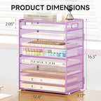 SUBEKYU 9 Tier Paper Letter Tray Desk Organizer with Handles - Purple Metal Mesh File Holder Paper Sorter Desk Organizer for Office Home School, Include 6 Pcs Adjustable Slid Tray, 6 Colors Available - Image 3