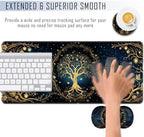 TGFEWYTJYJ Extended Gaming Mouse Pad,Memory Foam Ergonomic Keyboard Mouse Wrist Rest Support Set,Large Desk Mat with Stitched Edges,Non-Slip Base Mousepad Home Office,Aesthetic Tree of Life - Image 4
