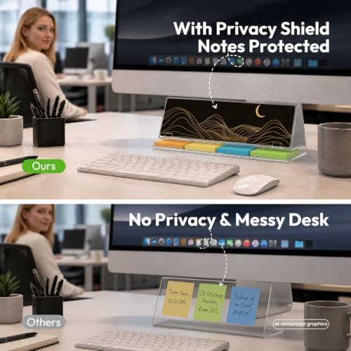 NIUBEE Monitor Memo Board Holder, Sticky Note Holder Acrylic for Desk - Image 4