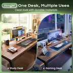 Huuger 71'' x 23.6'' Computer Desk with Power Outlets, 0.95'' Thick Desktop - Image 3