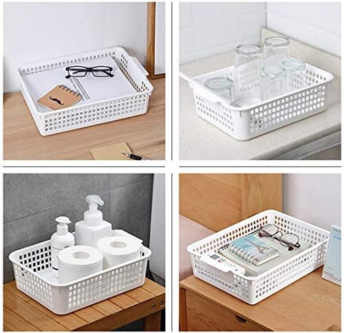 Lawei 8 Pack Plastic Storage Baskets - Colorful Paper Organizer Baskets Plastic Shelf Bins with Handles, Classroom Office File Holder for Home Office School - Image 6