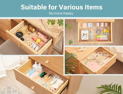 Kootek 28Pcs Drawer Organizer Set, 4-Size Bathroom Tray Makeup Desk Divider - Image 5