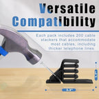 Cable Stackers 200 Pack, Multi-Cable Electrical Wire Clips with Steel Nails - Image 3