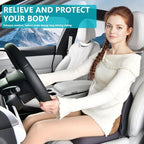 FLORICH Car Seat Cushion and Back Support for Office Chair Memory Foam Chair Cushions Pressure Relief Seat Pads with Gel Massage Point Lumbar Support Relief Sciatica & Tailbone (Light Grey) - Image 4