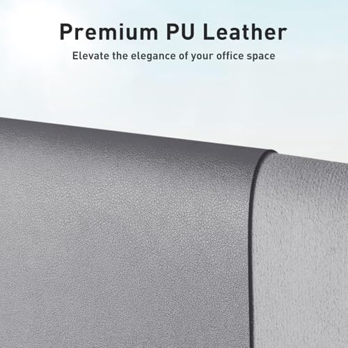 Aothia Faux Leather Desk Mat - Non-Slip PU Leather Desk Blotter, Waterproof Writing Surface, Large Desk Pad for Office & Home (Light Grey, 55" x 24") - Image 2