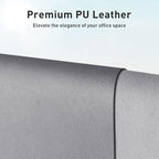 Aothia Faux Leather Desk Mat - Non-Slip PU Leather Desk Blotter, Waterproof Writing Surface, Large Desk Pad for Office & Home (Light Grey, 55" x 17") - Image 2