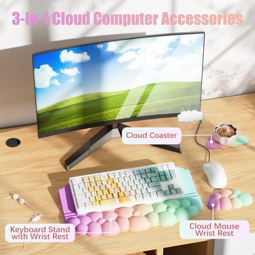 Ergonomic Wrist Rest for Keyboard, Soft Memory Foam Cloud Keyboard Stand - Image 4