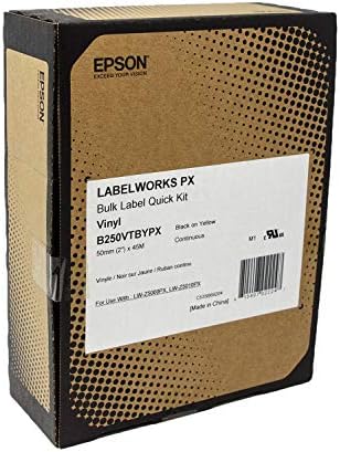 Epson LABELWORKS B250VTBYPX Bulk Vinyl Tape - Black on Yellow - 2" (50mm) - Image 4