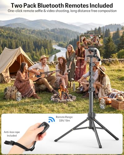 OMOTON TP02-Pro-PK 65" Magnetic Phone Tripod Kit with Fill Light & 2 Remote - Image 3