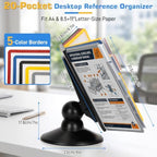 20‑Pocket Desktop Reference Organizer, Desktop Document Holder Stand - Image 2