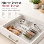 10 Pack Large Clear Drawer Organizer Trays, 3 Sizes, Non-Slip - Image 7