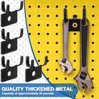 Tandefio 100 Pcs Pegboard Hooks, Picture Hangers for 1/8 & 1/4 in, Black - Image 5