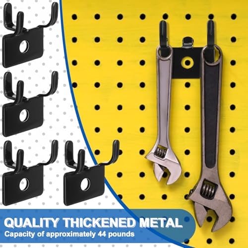 Tandefio 100 Pcs Pegboard Hooks, Picture Hangers for 1/8 & 1/4 in, Black - Image 5