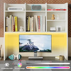 ChooChoo Desk Hutch Dorm with LED Lights, Desktop Bookshelf with 7 Shelves - Image 3