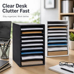 11-Slot Mail Organizer, Vertical File Sorter for Desk (White) - Image 3
