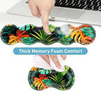 Keyboard Mouse Pad Set, Extended Gaming Mouse Pad+Ergonomics Keyboard Wrist Rest Support, Memory Foam, Easy Typing Pain Relief, 4Pcs XL Ultra Thick Desk Mat,Tropical Leaves - Image 4
