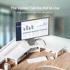 Dual Monitor Stand For Desk,Adjustable Height Long Wood Computer Riser - Image 3