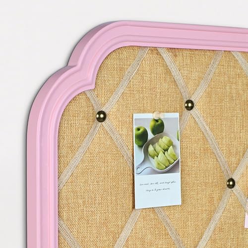 Linen Fabric Bulletin Board with Criss-Cross Ribbons, 17.7 x 23.6 - Image 3