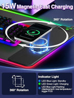 XXL RGB Gaming Mouse Pad with 15W Magnetic Wireless Charger - Image 2