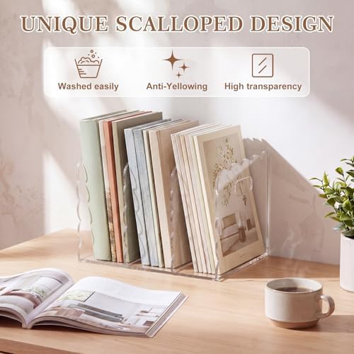 1 PC Scalloped Acrylic Magazine Holder, File Organizer, Handle Cutout Style - Image 4