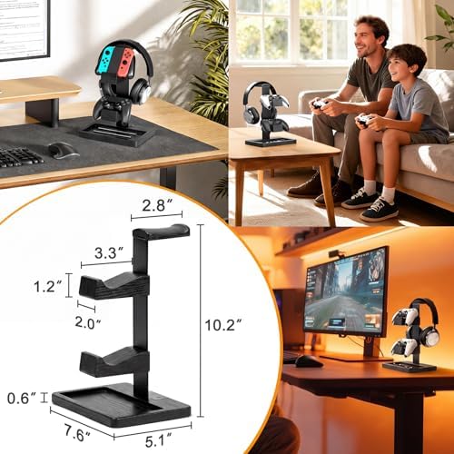 Solid Wood Controller Holder and Headphone Stand, Controller Stand for Desk - Image 7