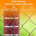 Therwen 1000 Pcs Metal Zip Ties Heavy Duty 304 Stainless Steel, 13.8 Inch - Image 2