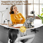 Phone Holder, Phone Mount with 360° Rotating Clip 45° Adjustable Trunk, Elephant Stuffed Animal with Ear Pockets Glasses Cloth Scarf & Back Headphone Fit, Cell Phone Holder for Desk Bed Sofa Car- Gray - Image 7