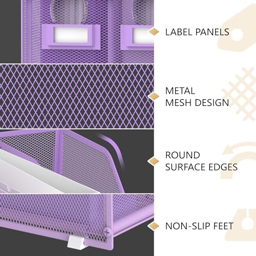 DALTACK 5-Slot Magazine File Holder, Metal Binder Holder, Purple - Image 3