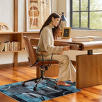 Office Chair Mat for Hardwood Floor & Tile Floor,36"X 48"-Convex Geo Blue - Image 5