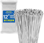 1000Pack Stainless Steel Cable Zip Ties 12 inch 304 Metal Cable Ties with 270lbs Tensile Strength Heavy Duty Zip Ties for Farms Pipes Roofs Workshop Outdoor Fence Use by GRUOIZAccessories
