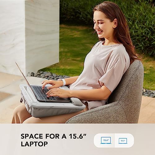 HUANUO Laptop Lap Desk with Cushion, Fit up to 15.6" Laptop, Marble - Image 2