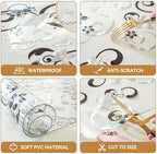 LovePads Floral Table Cover Protector 42 x 96 Inch, 1.5mm Thick Plastic Mat - Image 4