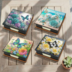 4pcs Flower Butterfly PU Diamond Painting Sticky Notes Holder - Image 3
