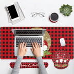 Britimes Keyboard Mouse Pad Set, 4 in 1 Desk Mat Set, Gnome Snowflake - Image 4
