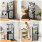 Baby Diaper Caddy Organizer and Storage - 5 Tier Rolling Cart with Dividers and Drawers, Mobile Utility Cart with Wheels for Nursery, Bedroom, Changing Table & Crib - Image 7